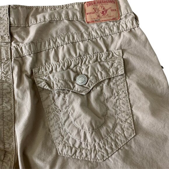 TRUE RELIGION Riley Khaki 10" Bermuda Shorts SIZE 32 - Picture 4 of 9